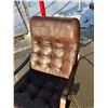 Image 4 : Vintage Bentwood Brown Leather Swivel Lounge Chair - Appr: 26.5"W 29"D 37"T 14.5" seat height