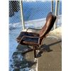 Image 5 : Vintage Bentwood Brown Leather Swivel Lounge Chair - Appr: 26.5"W 29"D 37"T 14.5" seat height