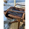 Image 6 : Vintage Bentwood Brown Leather Swivel Lounge Chair - Appr: 26.5"W 29"D 37"T 14.5" seat height