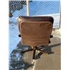Image 7 : Vintage Bentwood Brown Leather Swivel Lounge Chair - Appr: 26.5"W 29"D 37"T 14.5" seat height