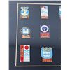 Image 2 : Framed Coca-Cola Coke Olympic Winter Games Pin Collection 10.25x8.25"