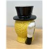 Image 4 : Planters Mr. Peanut Ceramic Canister & Embossed Glass Jar - Canister 9"T 8"W