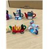 Image 2 : 1999 Red Rose Inventions of the Century Miniature Figurines Teapots (set of 8)