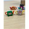 Image 4 : 1999 Red Rose Inventions of the Century Miniature Figurines Teapots (set of 8)