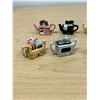 Image 4 : 1996 Red Rose Time for Tea Miniature Figurines Teapots (set of 8)