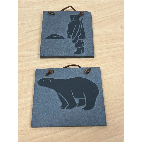 Handmade Canadian Stone Tile Carvings - larger approx: 4.25x3.75"