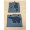 Image 1 : Handmade Canadian Stone Tile Carvings - larger approx: 4.25x3.75"