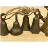 Image 2 : Set of 6 Etched Brass Bells & 1 Nautical Style Brass Bell - larger is 4"