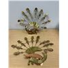 Image 1 : Copper / Brass Peacock Wall Décor - Approx: 20"W 16"T