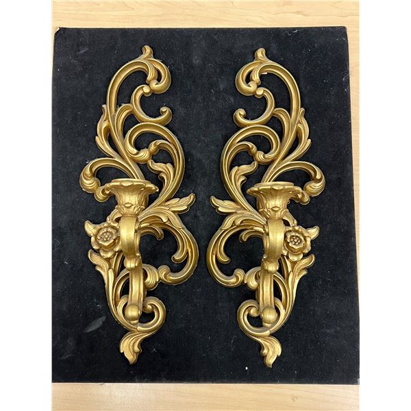 Syroco Wall Sconce Candle Holders 16"