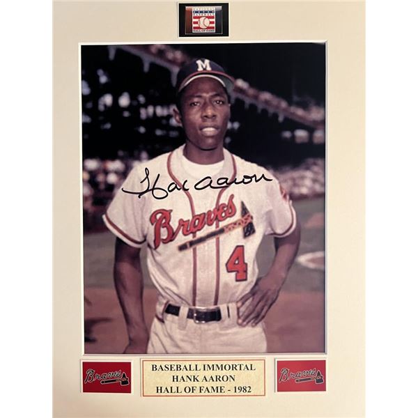 Hank Aaron facsimile signed photo
