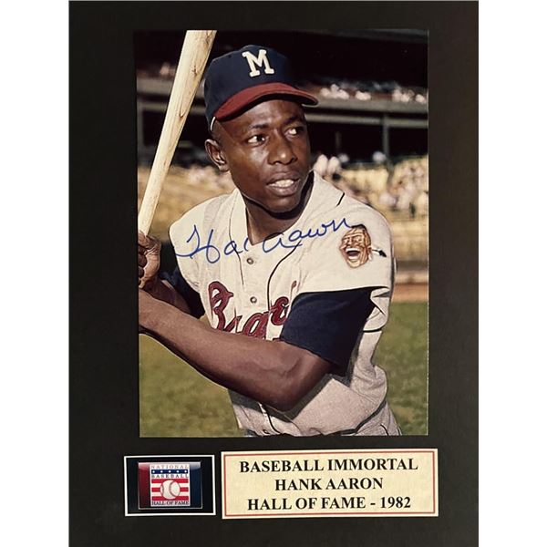 Hank Aaron facsimile signed photo