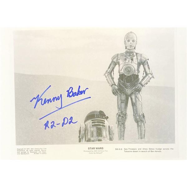 Star Wars 1977 Kenny Baker facsimile signed movie photo