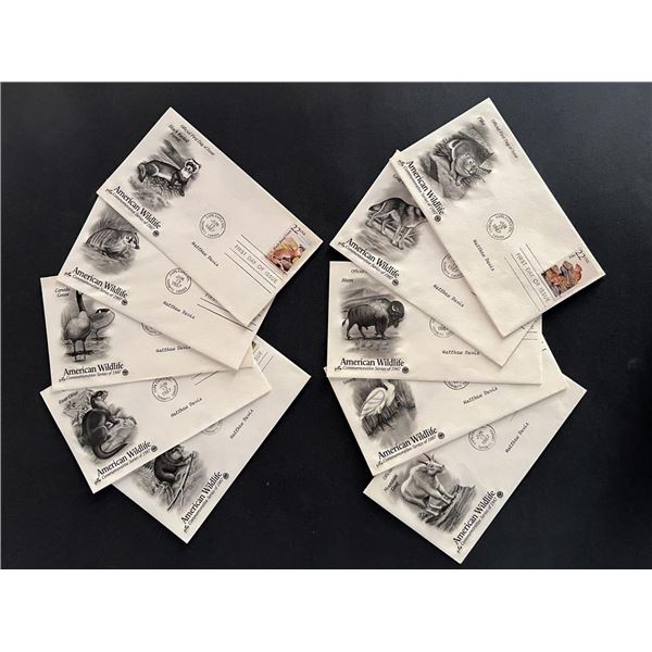 Lot of 10 American Wildlife FDC's