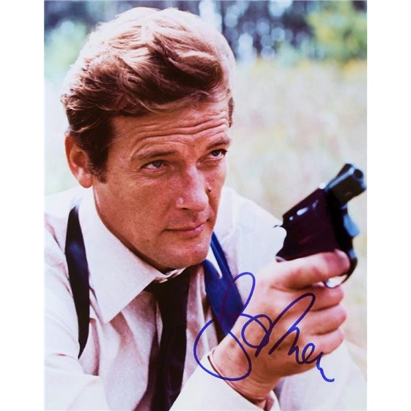 james Bond Roger Moore signed promo photo