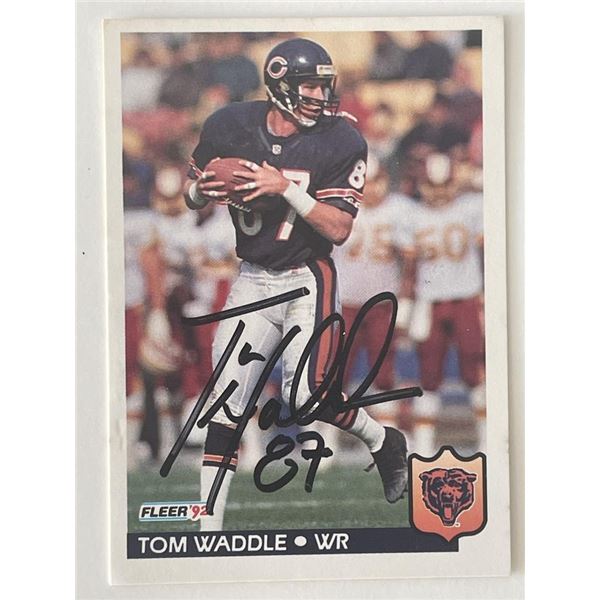 Chicago Bears Tom Waddle signed 1992 Fleer #50 trading card