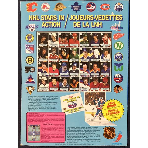 1981-82 NHL POST CEREAL BOX