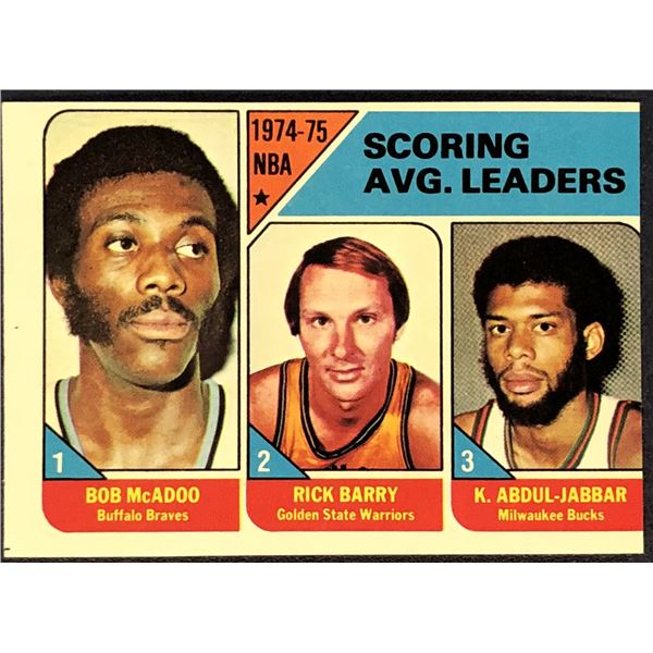 1975-76 TOPPS NBA KAREEM / RICK BARRY / BOB McADOO
