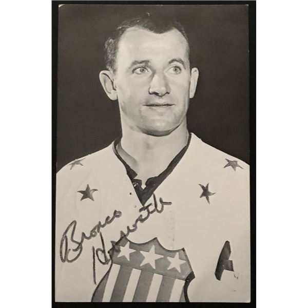 1960's ROCHESTER AMERICANS BRONCO HORVATH (HOF) POSTCARD - SIGNED