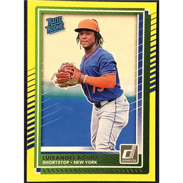 2025 DONRUSS YELLOW SPLASH LUISANGEL ACUNA ROOKIE CARD