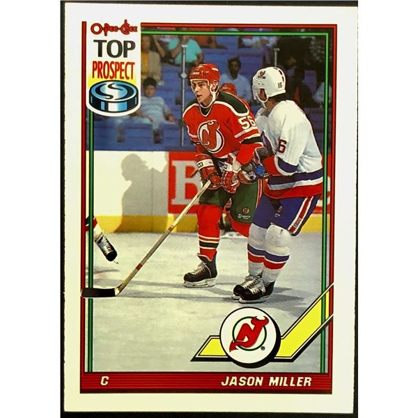1991-92 O-PEE-CHEE JASON MILLER ROOKIE CARD