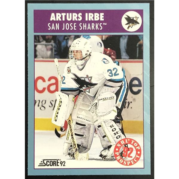 1992-93 SCORE ARTURS IRBE ROOKIE CARD