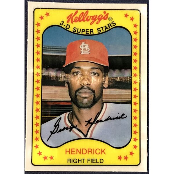 1981 KELLOGGS 3-D BASEBALL GEORGE HENDRICK