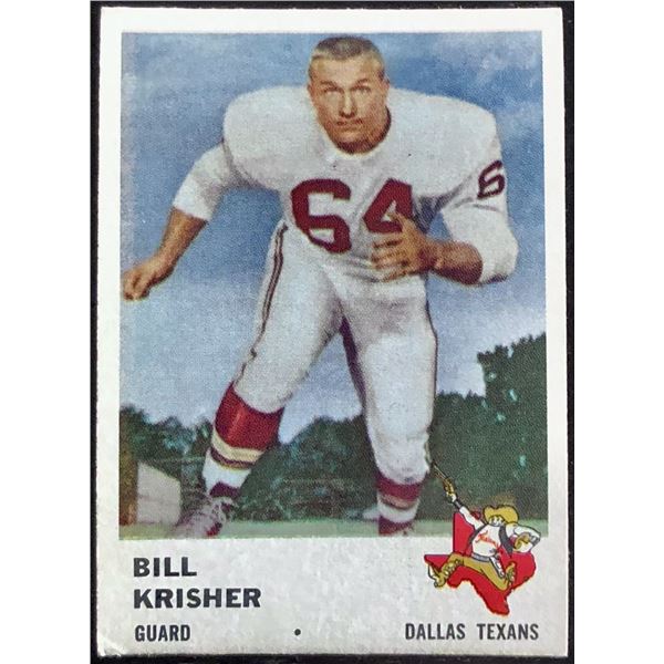1961 FLEER NFL BILL KRISHER ROOKIE CARD