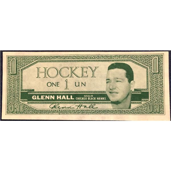 1962-63 TOPPS HOCKEY BUCKS - GLENN HALL (HOF)