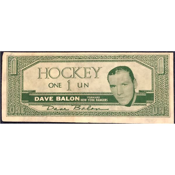 1962-63 TOPPS HOCKEY BUCKS - DAVE BALON