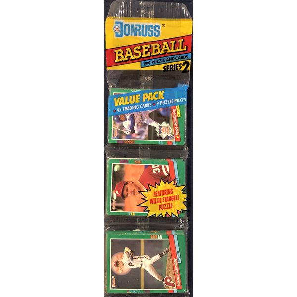 1991 DONRUSS 2nd SERIES RACK PACK - RYNE SANDBERG (HOF) SHOWING
