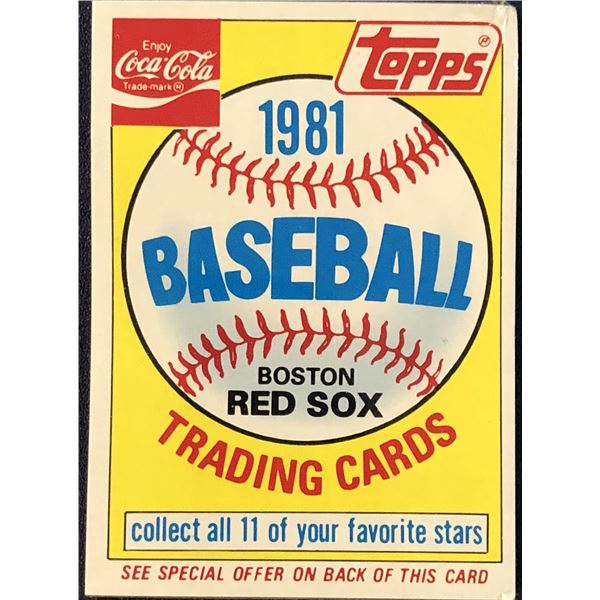 1981 TOPPS COCA COLA BOSTON RED SOX CELLO PACK