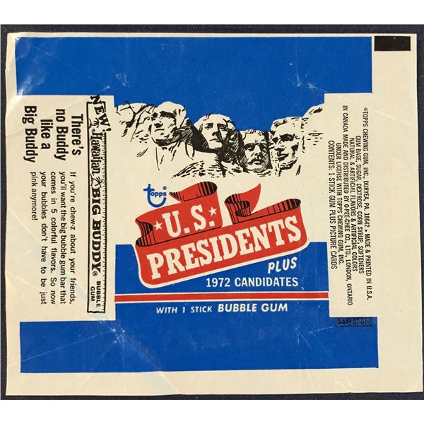 1972 TOPPS U.S. PRESIDENTS WRAPPER