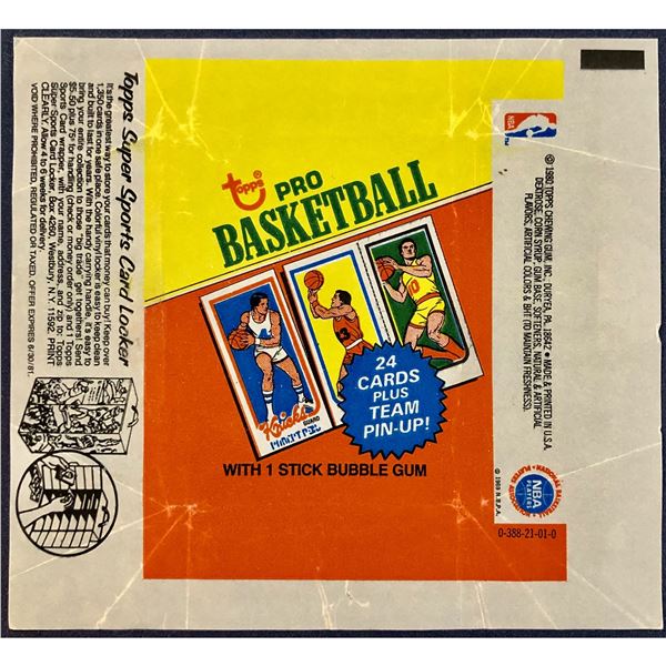 1980-81 TOPPS BASKETBALL WRAPPER - LARRY BIRD ROOKIE YEAR