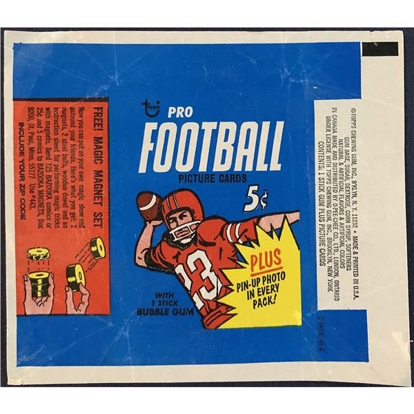 1968 TOPPS NFL FOOTBALL WRAPPER