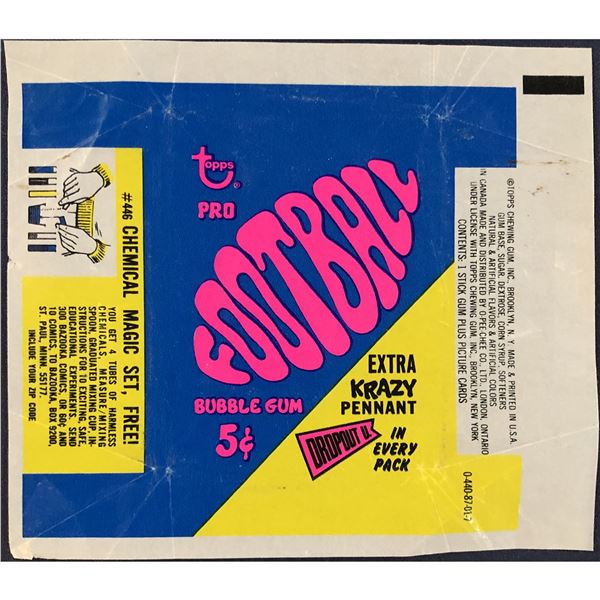 1967 TOPPS NFL FOOTBALL WRAPPER