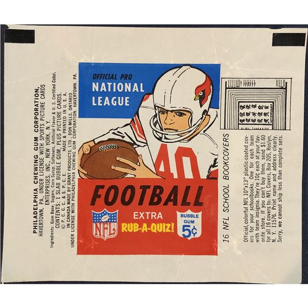 1967 PHILADELPHIA NFL FOOTBALL WRAPPER