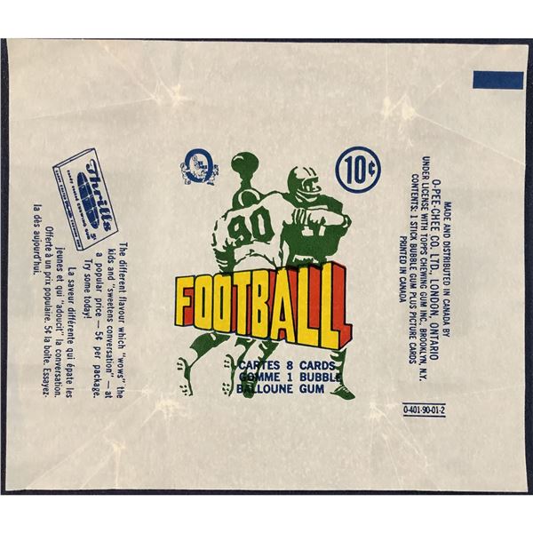 1972 O-PEE-CHEE CFL FOOTBALL WRAPPER