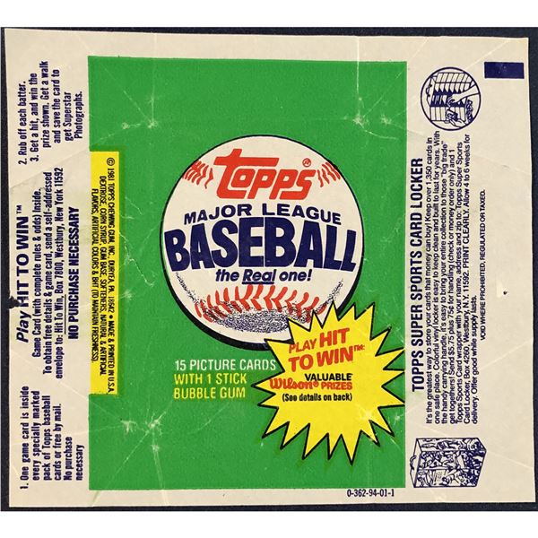 1981 TOPPS BASEBALL WRAPPER