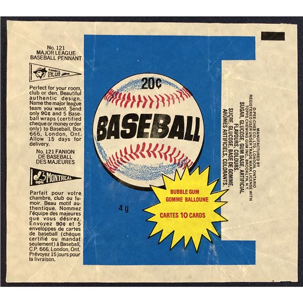 1980 O-PEE-CHEE BASEBALL WRAPPER