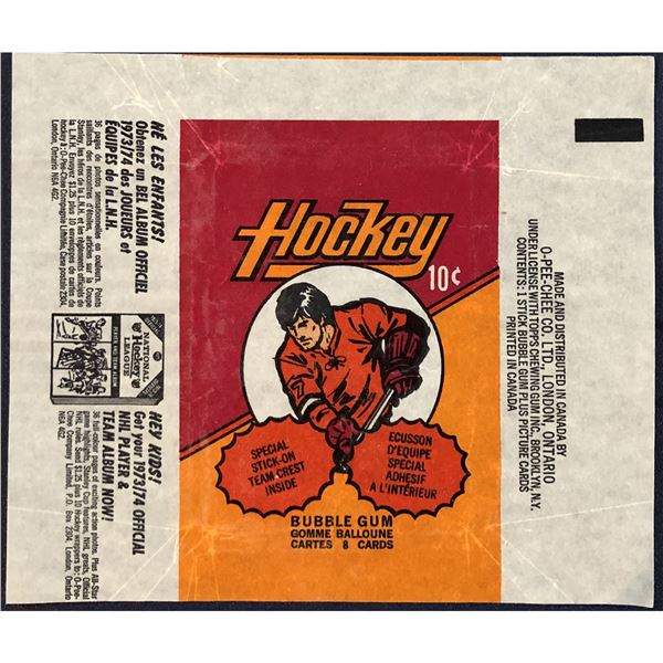 1973-74 O-PEE-CHEE NHL HOCKEY WRAPPER