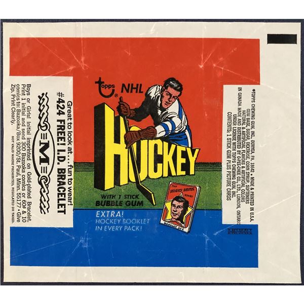 1971-72 TOPPS NHL HOCKEY WRAPPER