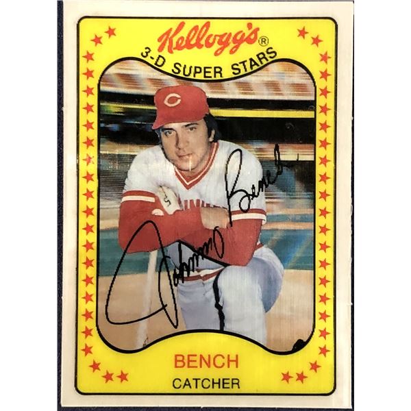1981 KELLOGGS 3-D BASEBALL JOHNNY BENCH  (HOF)