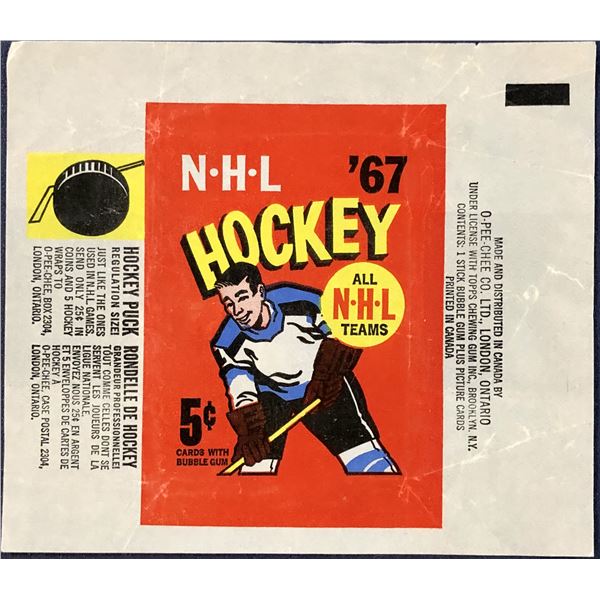 1966-67 O-PEE-CHEE HOCKEY WRAPPER - BOBBY ORR ROOKIE YEAR