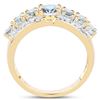 Image 2 : 18KT Yellow Gold Plated 1.93ctw Aquamarine and Diamond Ring