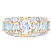 Image 3 : 18KT Yellow Gold Plated 1.93ctw Aquamarine and Diamond Ring