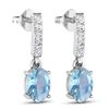 Image 1 : 14KT White Gold 1.02ctw Aquamarine and Diamond Earrings