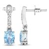 Image 2 : 14KT White Gold 1.02ctw Aquamarine and Diamond Earrings