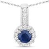 Image 2 : Plated Rhodium 2.17ctw Blue Sapphire and White Topaz Jewelry Set