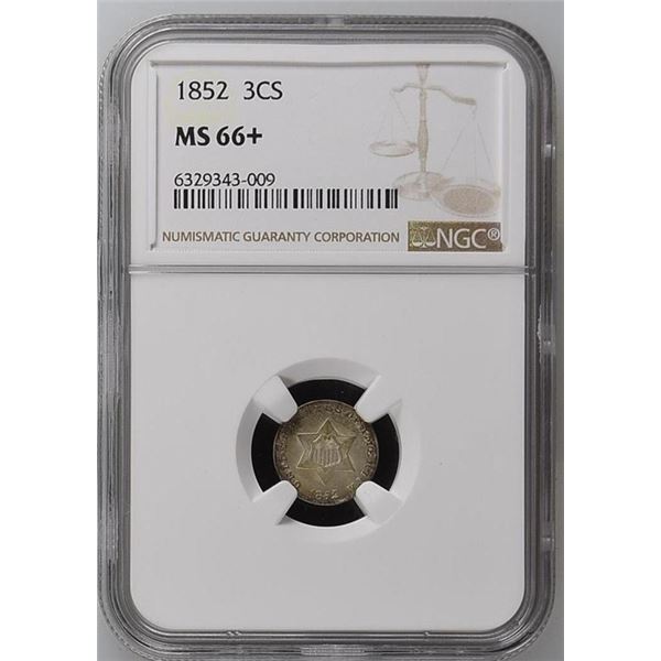 1852 Three Cent Coin NGC MS66+